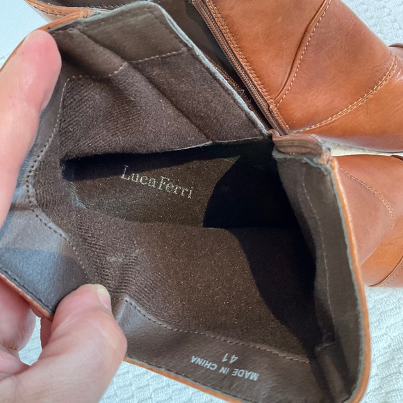 Luca Ferri Women’s Brown Leather Heel Boot Size 41 NWOT - Picture 14 of 16